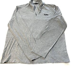 Michael Kors Mens Pullover Top Gray Quarter-Zip Performance Hiking Size XL